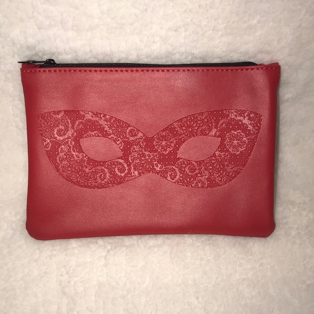 Red “pleather” makeup bag